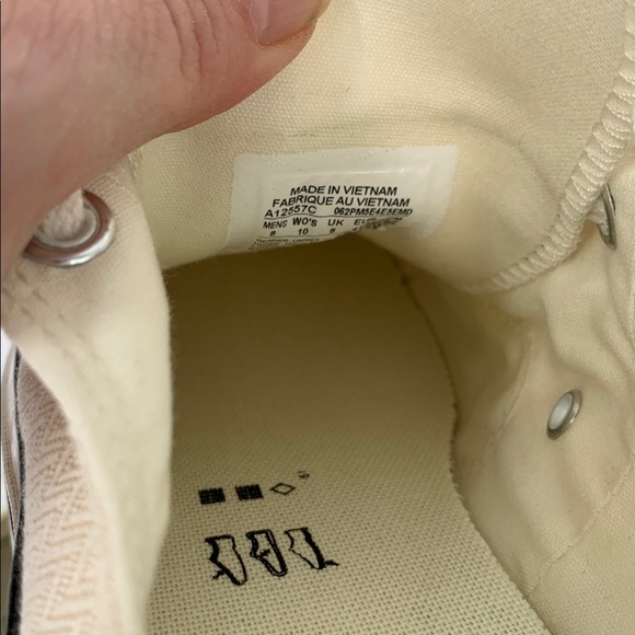 Converse Chuck Taylor low top canvas sneaker lace-up chevron ivory shoe new 10 - Picture 7 of 7